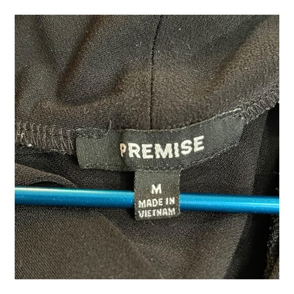 Premise Medium Black Tie Front Sleeveless Blouse Secretary Style Workwear Top - Picture 4 of 7